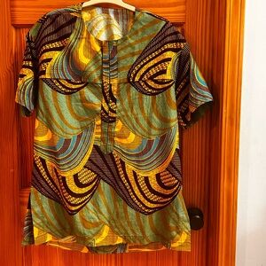 Colorful Patterned Short Sleeve Tunic